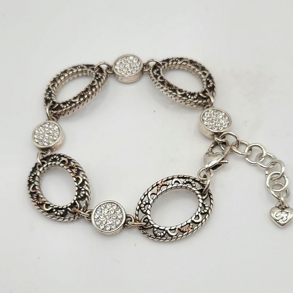 Brighton Bracelet,  silvertone,  rhinestones